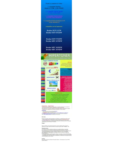 Pack Ahorro Compatible 4 colores BROTHER LC1220 (BK-C-M-Y)