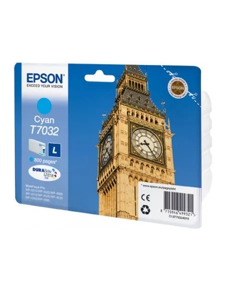 Cartucho original de tinta EPSON Cyan T7032 800 pags
