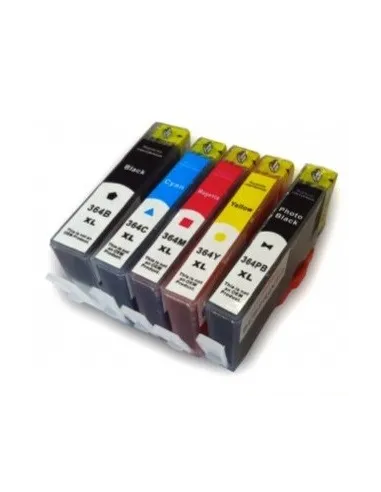 HP 364XL pack 5 cartuchos HP 364xl (negro-negro foto-cián-magenta-amarillo)