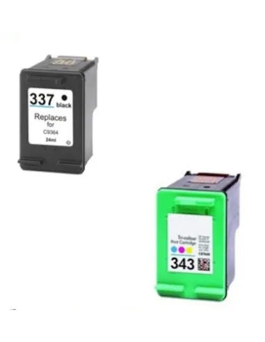  HP 337 + HP 343 pack ahorro 2 tintas compatibles