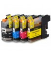 LC123/LC125 BROTHER pack 4 colores tintas compatibles Brother LC123BK LC125C-M-Y