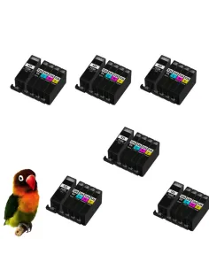 Canon pgi-525bk/cli-526(bk, cy, m, y)  Pack 30 tintas compatibles (con Chip) 