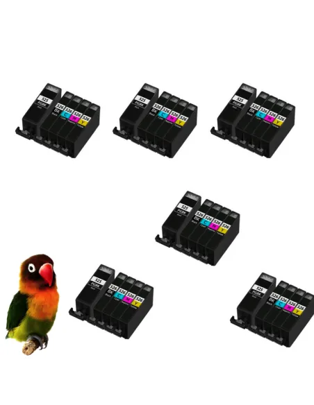 Canon pgi-525bk/cli-526(bk, cy, m, y)  Pack 30 tintas compatibles (con Chip) 