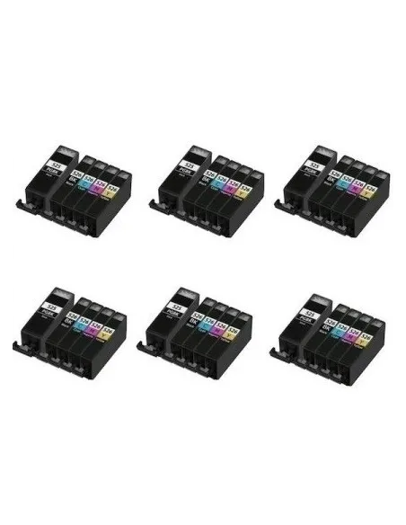 Canon pgi-525bk/cli-526(bk, cy, m, y)  Pack 30 tintas compatibles (con Chip) 