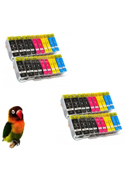 (pgi-5bk, cli-8bk/c/m/y) CANON Pack 40 tintas (con chip) compatibles canon 
