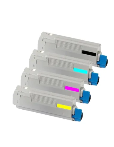 Oki C610 (bk-c-m-y) pack 4 toners compatibles 