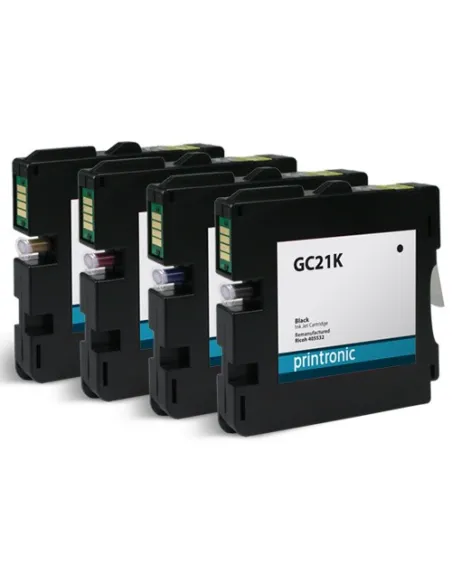 RICOH GC21  PACK  4 tintas (BK-C-M-Y) compatibles    GX2500 GX3000 GX5050 GX7000
