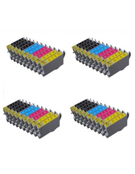 epson T0441/2/3/4  pack 40 cartuchos compatibles  c64 - c66 - cx3650 - c86 - c84 -cx 6600