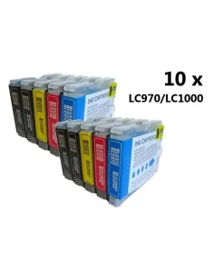 LC970/LC1000 BROTHER PACK 10 CARTUCHOS COMPATIBLES BROTHER LC970 LC1000 