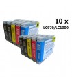 Brother LC970/LC1000 (bk-c-m-y) pack 10 tintas compatibles
