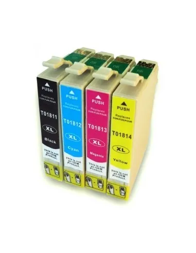 T1811/2/3/4 EPSON Pack tintas comp. T1811/2/3/4  / 18XL  : XP-102 , XP-202 , XP-205 , XP-30 , XP-302 , XP-305 , XP-402 , XP-405