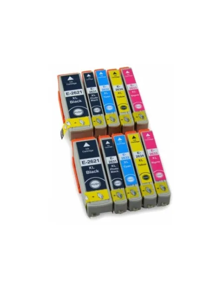 T2621/T2631-2-3-4 EPSON pack 5 tintas compatibles Epson T2621-T2631-T2632-T2633-T2634