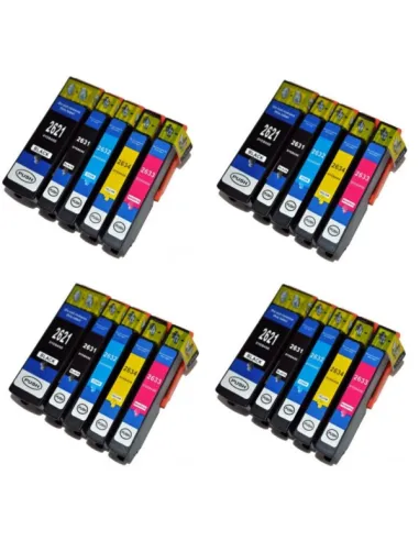 T2621/T2631-2-3-4 EPSON pack 5 tintas compatibles Epson T2621-T2631-T2632-T2633-T2634