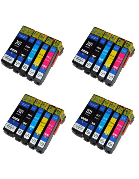 T2621/T2631-2-3-4 EPSON pack 5 tintas compatibles Epson T2621-T2631-T2632-T2633-T2634