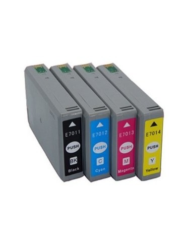 Epson T7011-T7012-T7013-T7014 pack 4 cartuchos de tinta compatibles Epson T7011-T7012-T7013-T7014