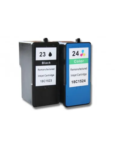 pack cartuchos compatibles Lexmark 23 (negro) + Lexmark 24 color