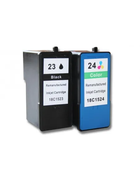 pack cartuchos compatibles Lexmark 23 (negro) + Lexmark 24 color