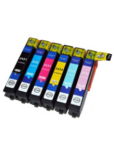 T2431/2/3/4/5/6 EPSON pack 6 cartuchos compatibles Epson T2431-T2432-T2433-T2434-T2435-T2436 Alta capacidad xp-750 xp-850 xp-950