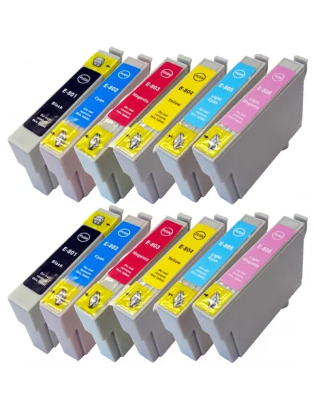 Epson T0801-T0802-T0803-T0804-T0805-T0806 pack 12 tintas compatibles 