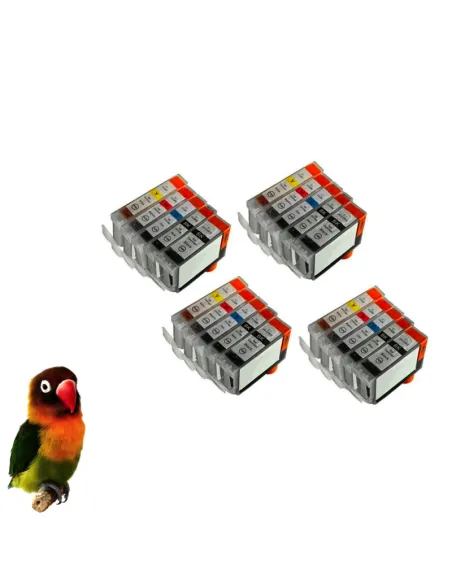 (pgi-5bk, cli-8bk/c/m/y) Pack 20 cartuchos tinta (con chip) compatibles canon 