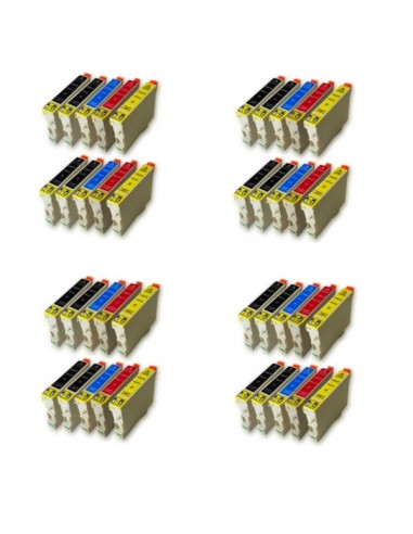 Epson T0611-T0612-T0613-T0614 pack 40 cartuchos compatibles Brother LC123   con chip