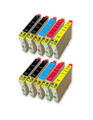 Epson T0551+T0552+T0553+T0554 pack 10 tintas compatibles  