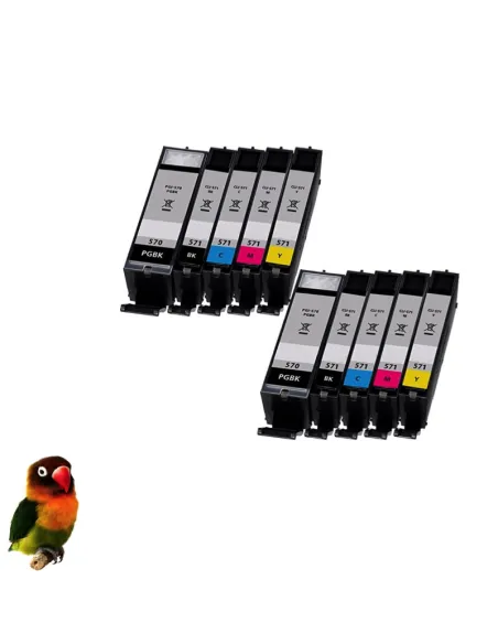 CANON PGI-570XL/CLI-571XL PACK 10 tintas compatibles MG-5850 / MG-6850 / MG-7750 SERIES