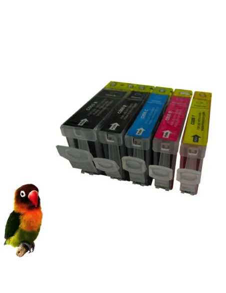 (pgi-5bk, cli-8bk/c/m/y) CANON Pack 40 tintas (con chip) compatibles canon 