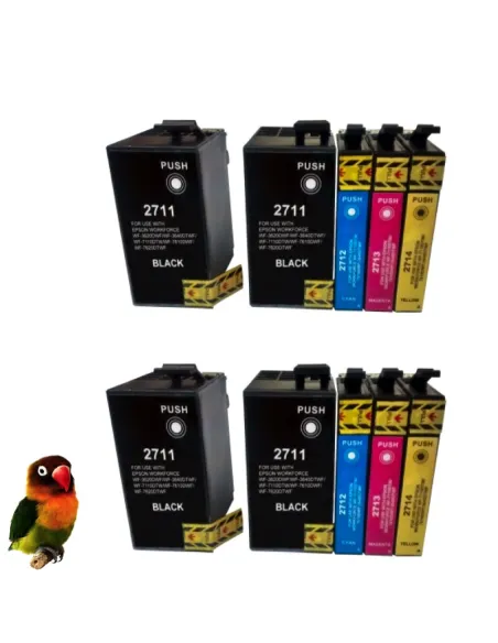T2711/2/3/4 PACK 5 tintas compatibles Epson WF-3620 / WF-3640 / WF-7110 / WF-7620 / WF-7640 