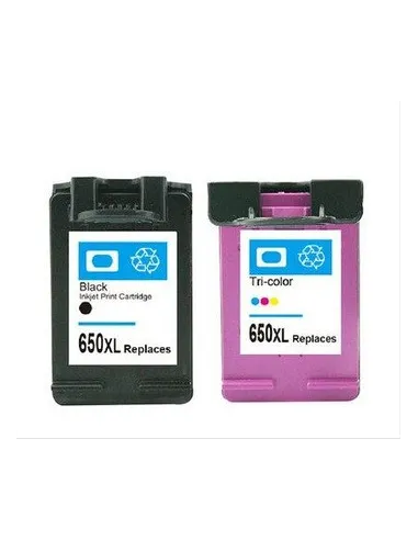 HP 650XL PACK NEGRO + COLOR CARTUCHOS DE TINTA COMPATIBLES  