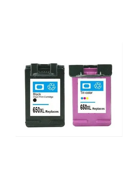 HP 650XL PACK NEGRO + COLOR CARTUCHOS DE TINTA COMPATIBLES  