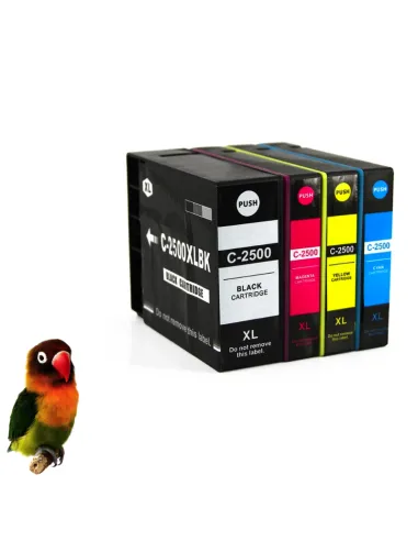 PACK PGI-2500XL 4 tintas (bk-c-m-y) cartuchos compatibles Canon iB4000 / ib4050 / MB5000 / MB5050 /