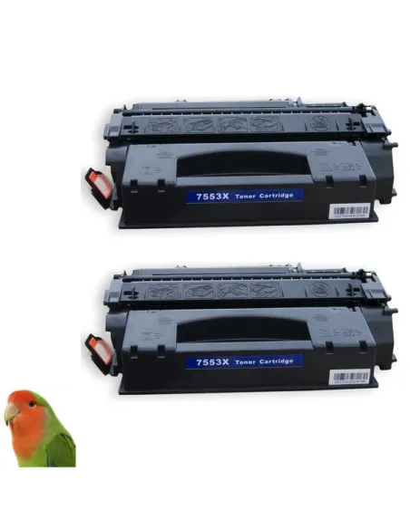 pack 2 Toner para HP Q7553X Negro Capacidad para LaserJet P2015 (7000 pag) COMPATIBLE