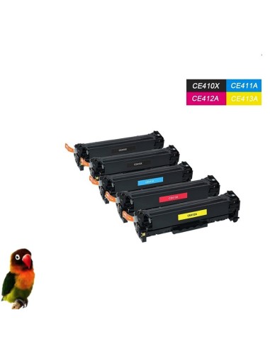 HP CE410X/1/2/3A HP 305X/305A Pack 5 toner compatibles Laserjet M351 M451 M475