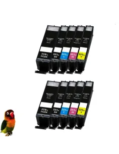(PGI-550XL,CLI-551XL-BK/C/M/Y) Pack Ahorro 10 tintas  (Alta Capacidad) Canon Pixma IP7250 MG5450 MG6350 MX725 MX925