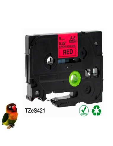 Brother TZE-421 NEGRO / ROJO CINTA ROTULADORA GENERICA TZ-421