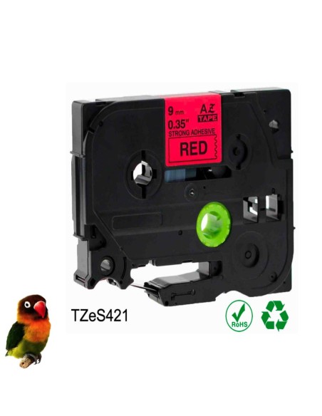 Brother TZE-421 NEGRO / ROJO CINTA ROTULADORA GENERICA TZ-421
