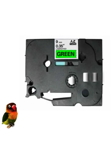 Brother TZ-721 9mm Negro/Verde Cinta Rotuladora Compatible