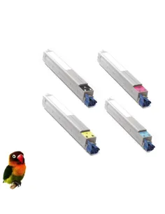 pack OKI C9600 - C9650 - C9800 -C9850 4 tóners compatibles BK-C-M-Y