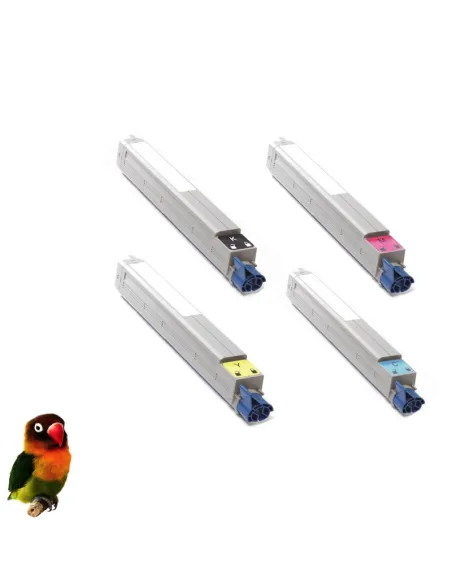 pack OKI C9600 - C9650 - C9800 -C9850 4 tóners compatibles BK-C-M-Y