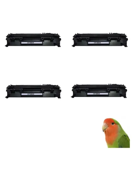 pack 4x HP CF280X tóner compatible  Laserjet Pro 400 M401 / M425 ALTA CAPACIDAD