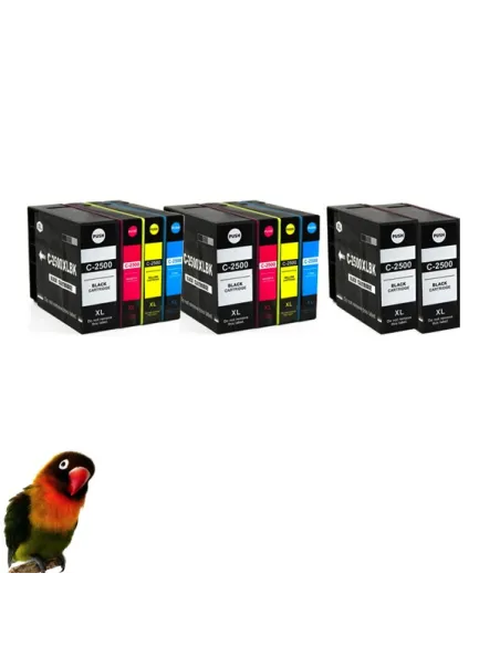 PACK PGI-2500XL 4 tintas (bk-c-m-y) cartuchos compatibles Canon iB4000 / ib4050 / MB5000 / MB5050 /