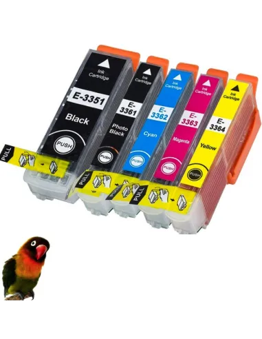 T3351/T3361/2/3/4 PACK 5 cartuchos compatibles Epson Xpression XP 530 XP 630 XP 635 XP 830	