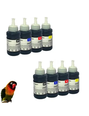 8 botellas tinta T6641 T6642 T6643 T6644 Ecotank ET-2500 2550 4500 L300