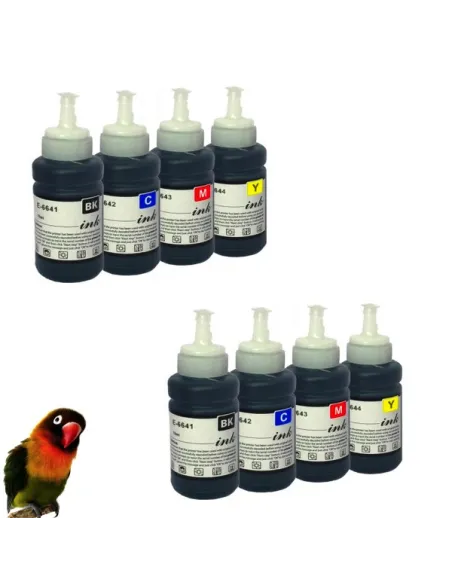 8 botellas tinta T6641 T6642 T6643 T6644 Ecotank ET-2500 2550 4500 L300