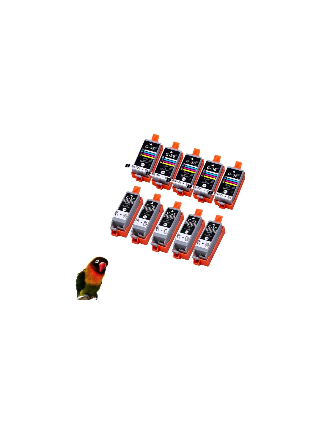 6-Pack Compatible PGI-35 CLI-36 Ink Tanks Combo For Canon Pixma IP100, IP110, TR150 Printers