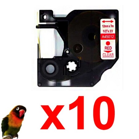 DYMO 45012 ROJO / TRANSPARENTE CINTA ROTULADORA GENERICA S0720520