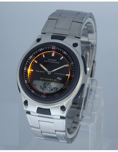 reloj hombre CASIO aw-80d-1a Hora Mundial - 30 telememo - 10 años batería