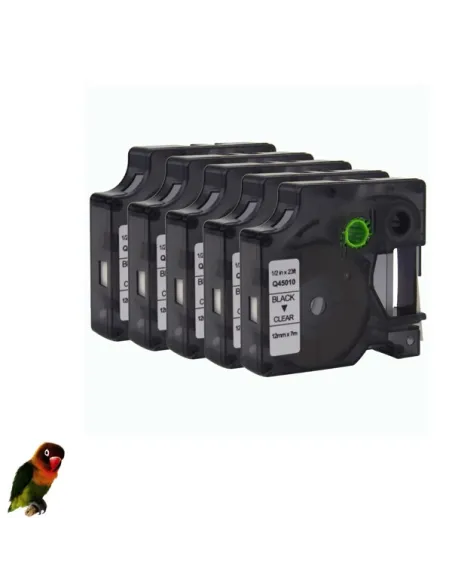 DYMO 45010 NEGRO / TRANSPARENTE CINTA ROTULADORA compatible