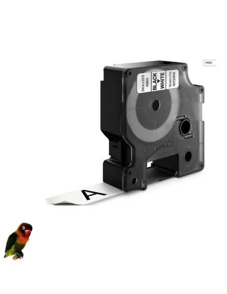 Cinta rotuladora para Dymo LabelManager 400 450D 45803 negro blanco